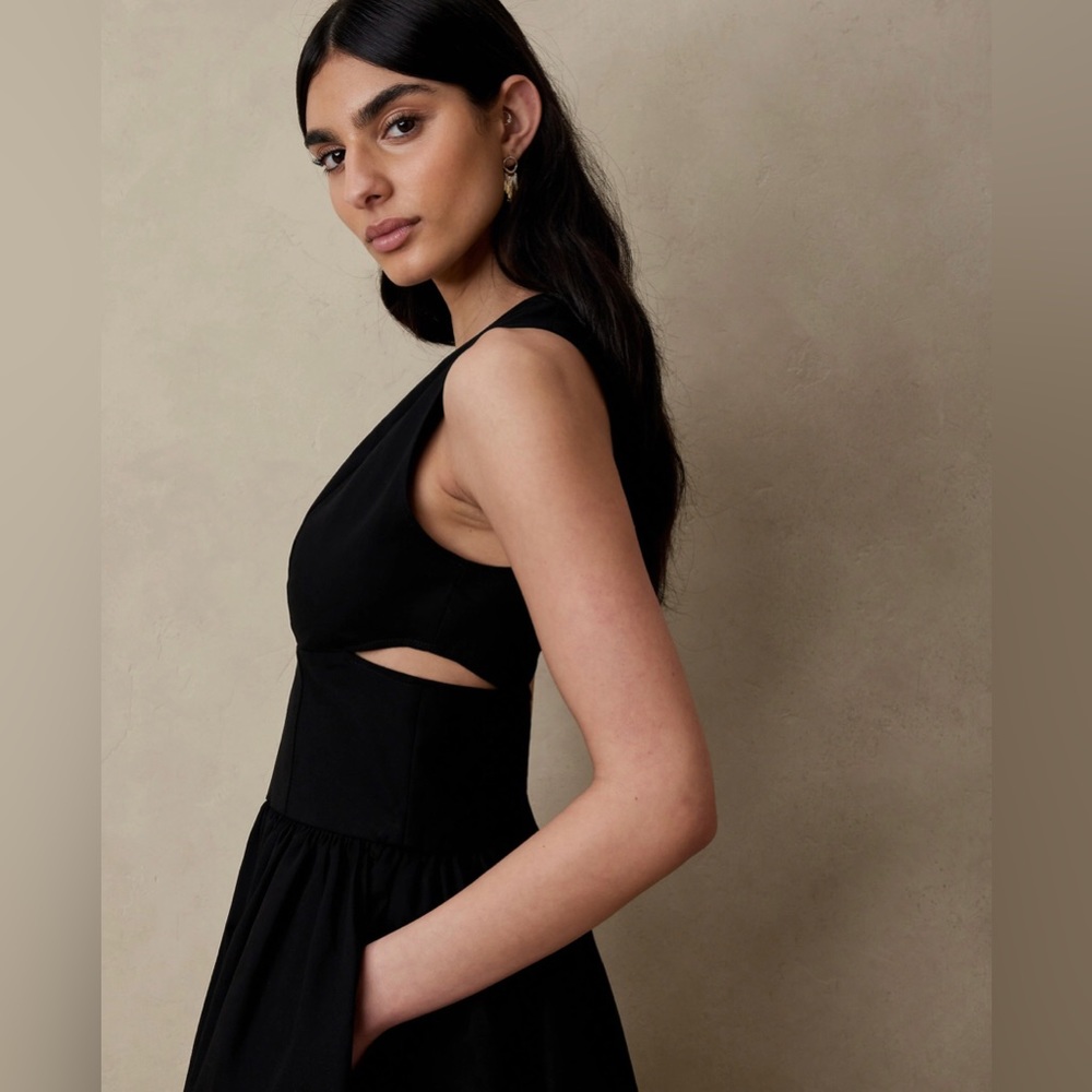 Banana Republic Black Anisa Cut-Out Mini Dress